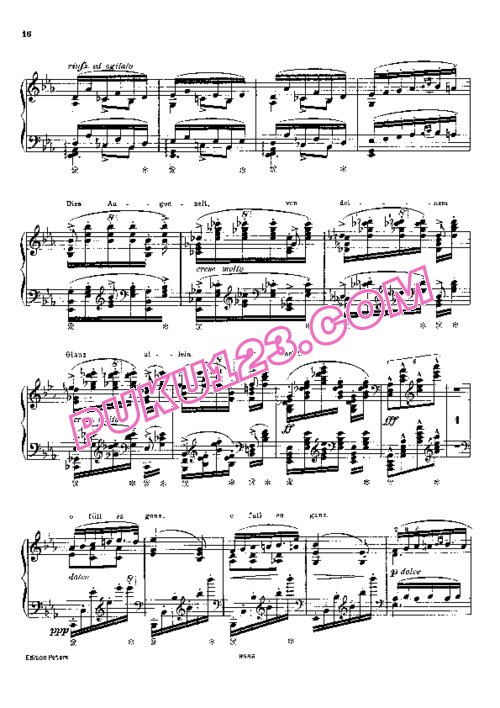 天天钢琴网-免费下载Liszt - Transcription - Schubert - Song 03 - Du Bist die Ruh 李斯特改编钢琴独奏版