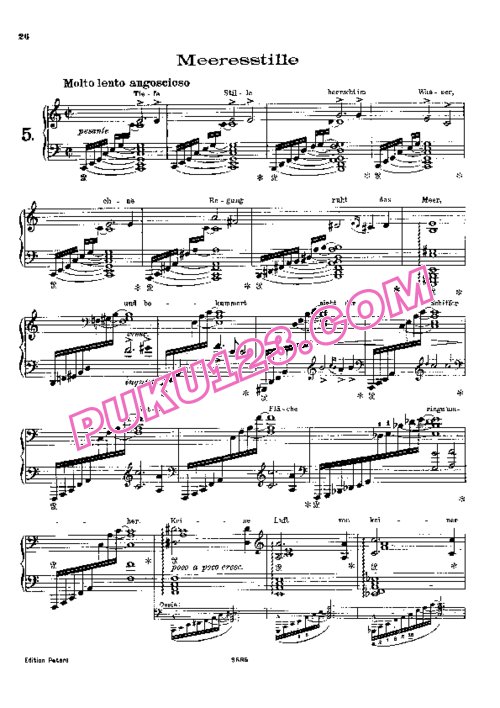 天天钢琴网-免费下载Liszt - Transcription - Schubert - Song 05 - Meeresstille 李斯特改编钢琴独奏版