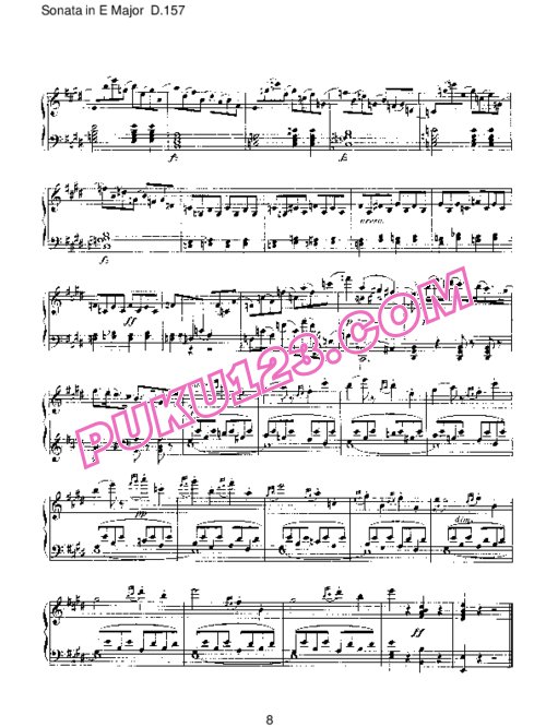 天天钢琴网-免费下载Schubert - Piano Sonata No.1 in E Major D.157 (Fragment)