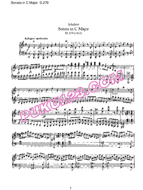 天天钢琴网-免费下载Schubert - Piano Sonata No.2 in C Major D.279 (unfinished)