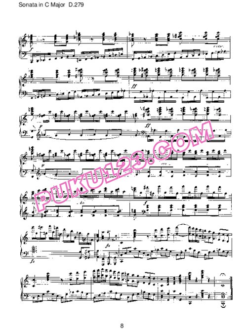 天天钢琴网-免费下载Schubert - Piano Sonata No.2 in C Major D.279 (unfinished)