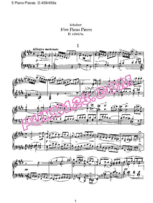 天天钢琴网-免费下载Schubert - Piano Sonata No.3 in E Major D.459