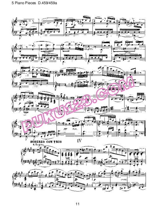天天钢琴网-免费下载Schubert - Piano Sonata No.3 in E Major D.459