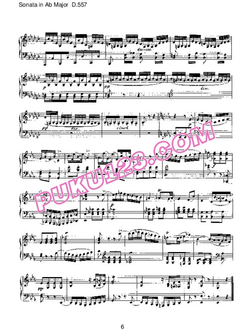 天天钢琴网-免费下载Schubert - Piano Sonata No.5 in Ab Major D.557