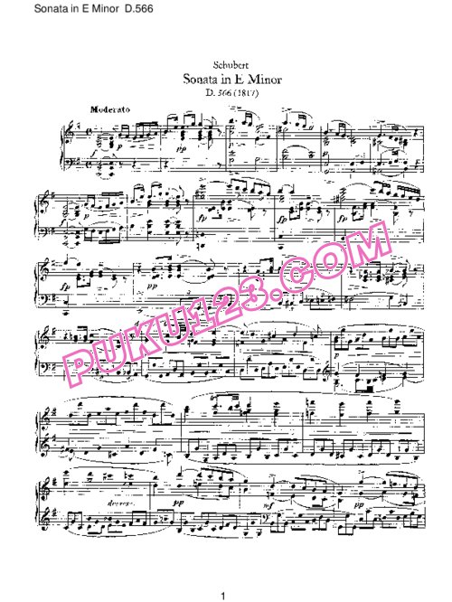 天天钢琴网-免费下载Schubert - Piano Sonata No.6 in e Minor D.566
