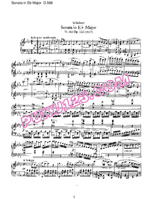 天天钢琴网-免费下载Schubert - Piano Sonata No.7 in Eb Major D.568