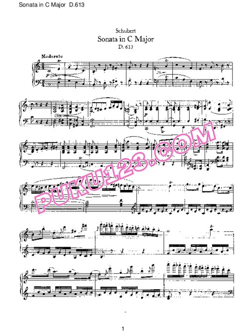 天天钢琴网-免费下载Schubert - Piano Sonata No.10 in C Major D.613 (Fragment)