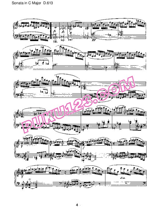 天天钢琴网-免费下载Schubert - Piano Sonata No.10 in C Major D.613 (Fragment)