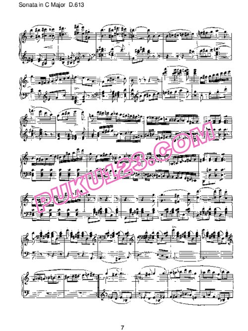 天天钢琴网-免费下载Schubert - Piano Sonata No.10 in C Major D.613 (Fragment)