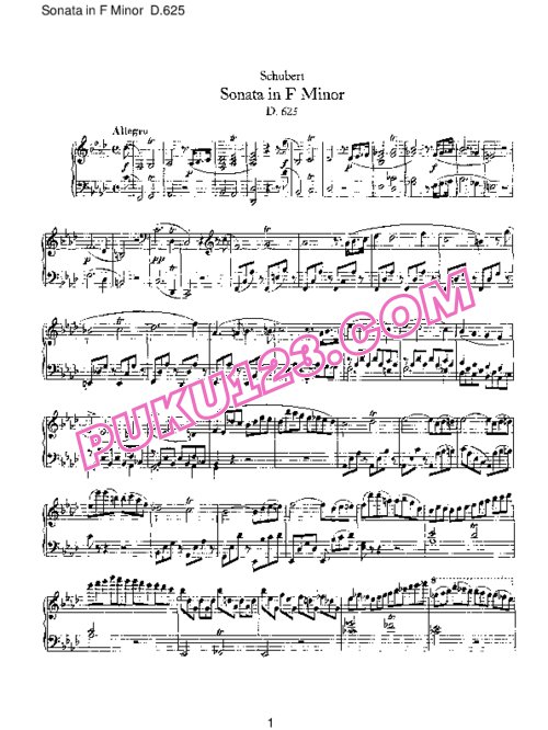 天天钢琴网-免费下载Schubert - Piano Sonata No.11 in f Minor D.625 (Fragment)
