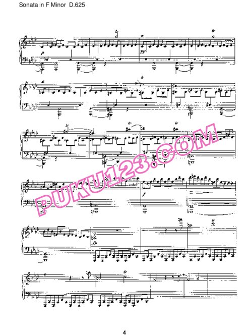 天天钢琴网-免费下载Schubert - Piano Sonata No.11 in f Minor D.625 (Fragment)
