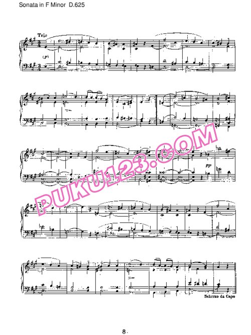 天天钢琴网-免费下载Schubert - Piano Sonata No.11 in f Minor D.625 (Fragment)