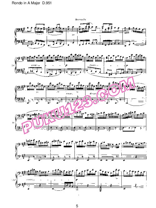 天天钢琴网-免费下载Schubert - Grand Rondeau in A Major D.951 - 4 Hands