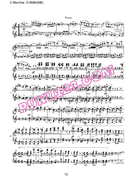 天天钢琴网-免费下载Schubert - 2 Marches Caractéristiques D.968b (886)