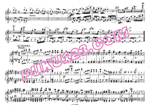 天天钢琴网-免费下载Schubert - Piano Quintet in A Major, Die Forelle D.667 - 4 Hands