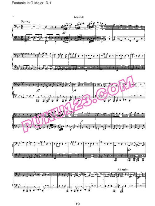 天天钢琴网-免费下载Schubert - Fantasie in G Major D.1 四手联弹
