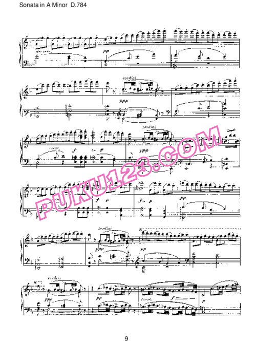 天天钢琴网-免费下载Schubert - Piano Sonata No.14 in a Minor D.784