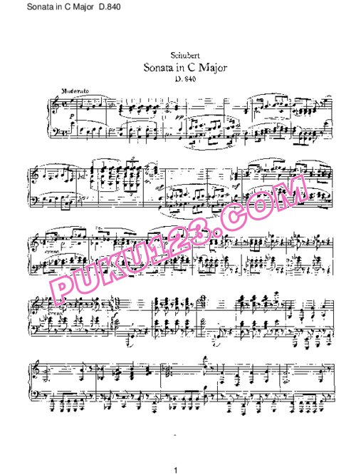 天天钢琴网-免费下载Schubert - Piano Sonata No.15 in C Major, Relique D.840