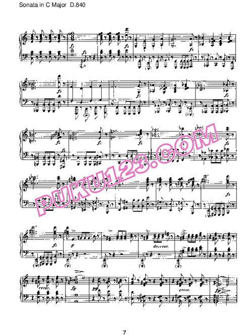 天天钢琴网-免费下载Schubert - Piano Sonata No.15 in C Major, Relique D.840