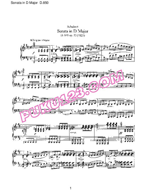天天钢琴网-免费下载Schubert - Piano Sonata No.17 in D Major D.850
