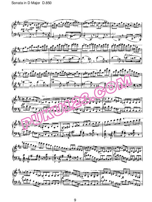 天天钢琴网-免费下载Schubert - Piano Sonata No.17 in D Major D.850
