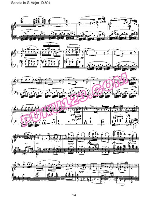 天天钢琴网-免费下载Schubert - Piano Sonata No.18 in G Major D.894
