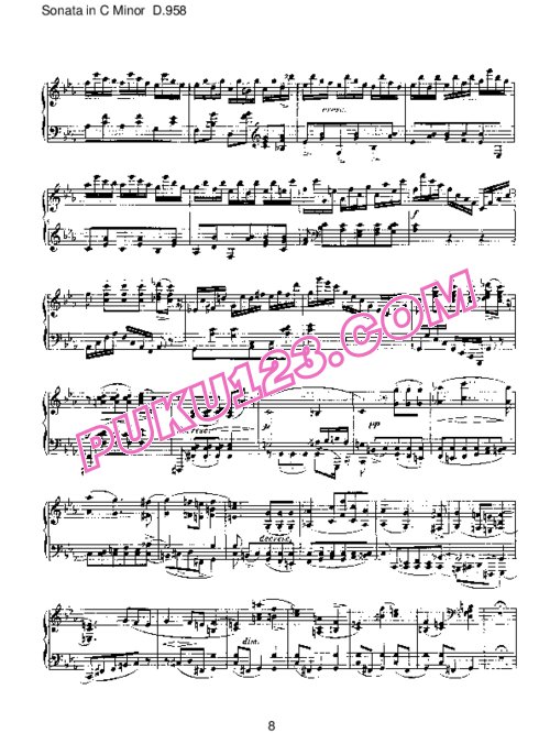 天天钢琴网-免费下载Schubert - Piano Sonata No.19 in c Minor D.958