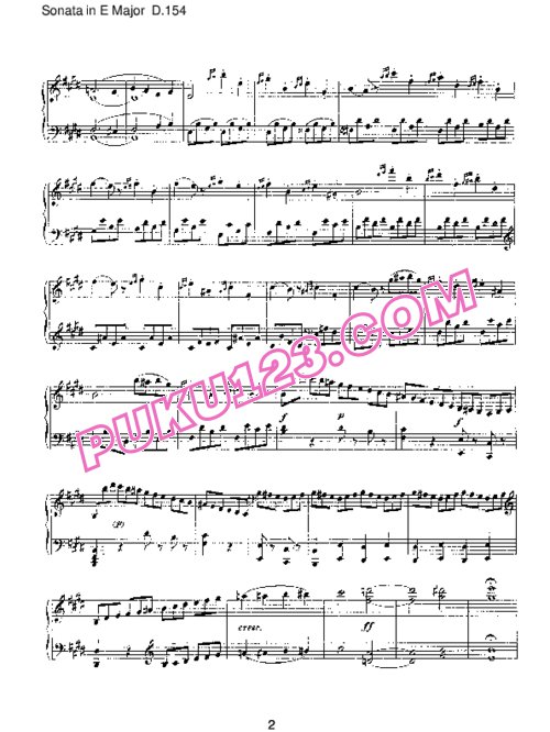 天天钢琴网-免费下载Schubert - Piano Sonata in E Major D.154 (Fragment)