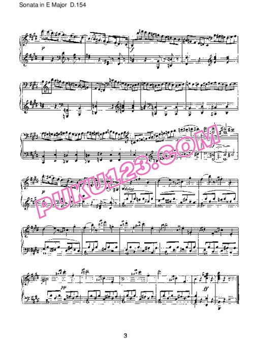 天天钢琴网-免费下载Schubert - Piano Sonata in E Major D.154 (Fragment)