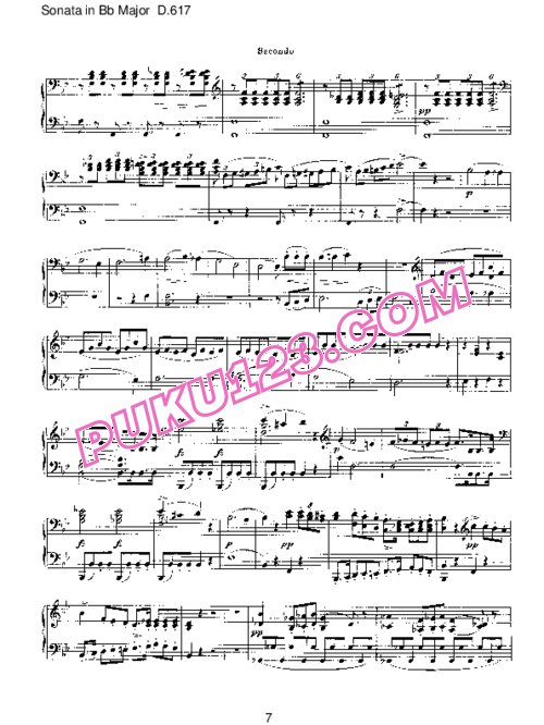 天天钢琴网-免费下载Schubert - Piano Sonata in Bb Major D.617 - 4 Hands