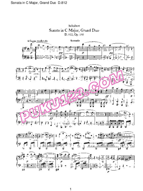 天天钢琴网-免费下载Schubert_-_Piano_Sonata_in_C_Major,_Grand_Duo_D.812_-_4_Hands