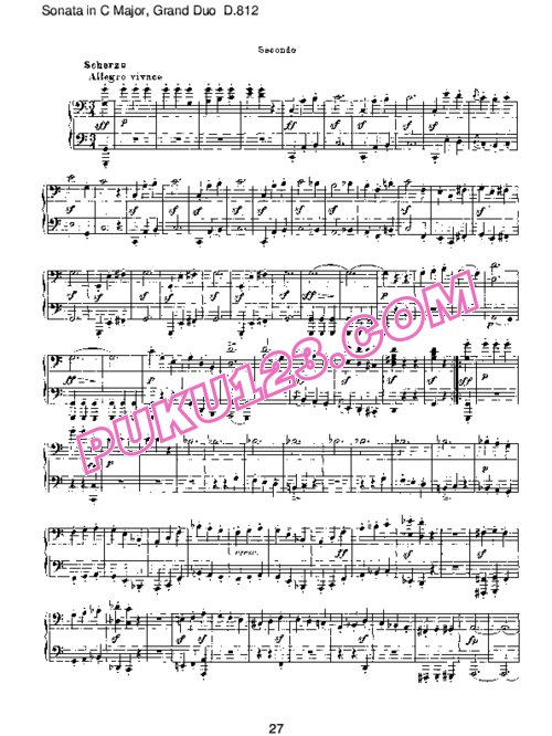 天天钢琴网-免费下载Schubert_-_Piano_Sonata_in_C_Major,_Grand_Duo_D.812_-_4_Hands