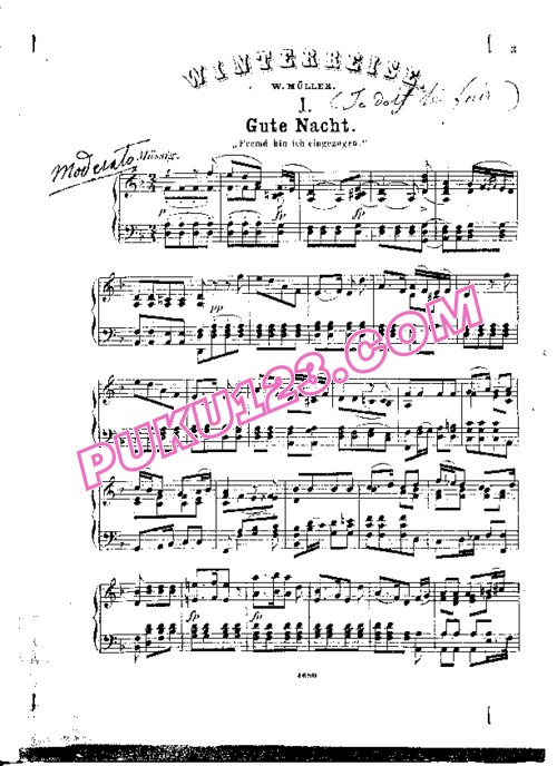 天天钢琴网-免费下载Schubert - Wittmann - Gute Nacht from Winterreise D.911 维特曼改编钢琴独奏版