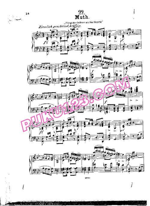 天天钢琴网-免费下载Schubert - Wittmann - Mut from Winterreise D.911 维特曼改编钢琴独奏版