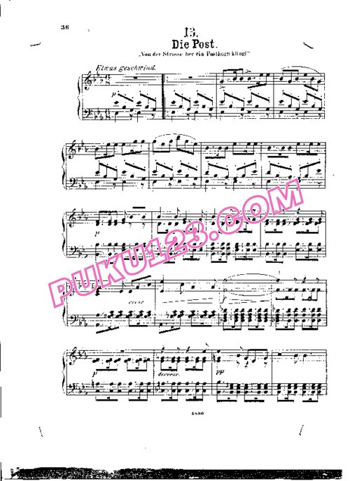 天天钢琴网-免费下载Schubert - Wittmann - Die Post from Winterreise D.911 维特曼改编钢琴独奏版
