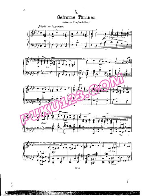 天天钢琴网-免费下载Schubert - Wittmann - Gefrorne Tranen from Winterreise D.911 维特曼改编钢琴独奏版