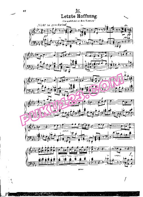 天天钢琴网-免费下载Schubert - Wittmann - Letzte Hoffnung from Winterreise D.911 维特曼改编钢琴独奏版