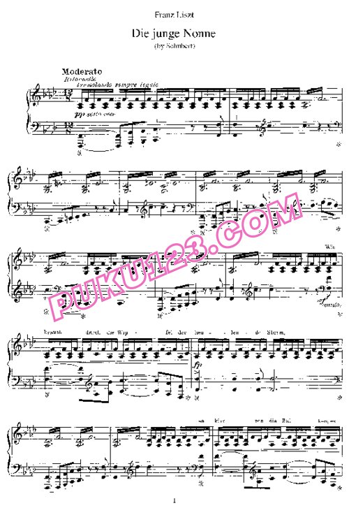 天天钢琴网-免费下载Schubert - Liszt - Die Junge Nonne D.828 李斯特改编钢琴独奏版