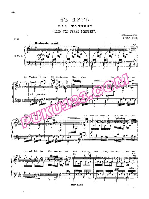 天天钢琴网-免费下载Schubert - Liszt - Das Wandern S.565-1 李斯特改编钢琴独奏版