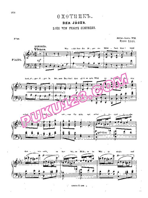 天天钢琴网-免费下载Schubert - Liszt - Der Jager S.565-3 李斯特改编钢琴独奏版