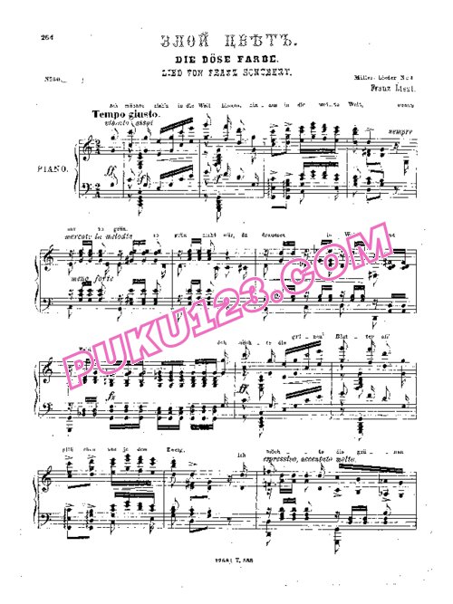天天钢琴网-免费下载Schubert - Liszt - Die bose Farbe S.565-4 李斯特改编钢琴独奏版