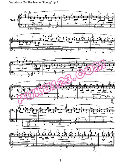 天天钢琴网-免费下载Schumann - Abegg Variations Op.1