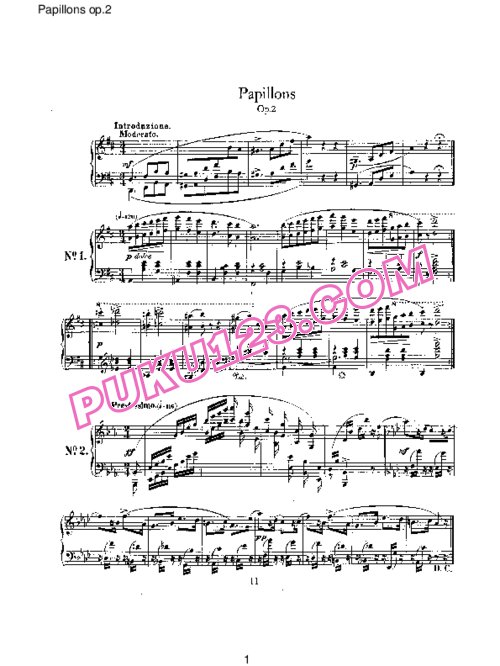 天天钢琴网-免费下载Schumann - Pappillons Op.2