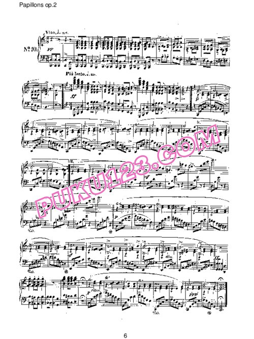天天钢琴网-免费下载Schumann - Pappillons Op.2