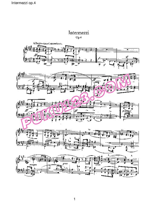 天天钢琴网-免费下载Schumann - Intermezzi Op.4