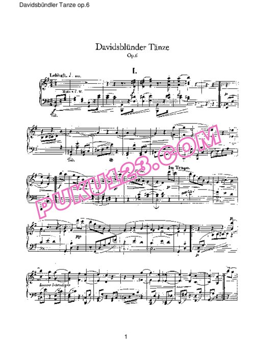 天天钢琴网-免费下载Schumann - Davidsbundler Tanze Op.6