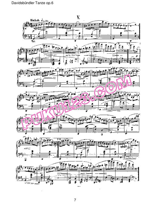 天天钢琴网-免费下载Schumann - Davidsbundler Tanze Op.6