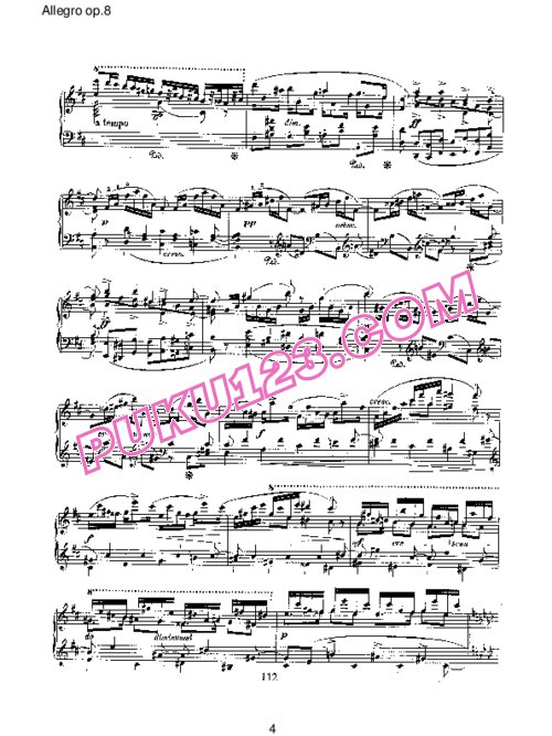 天天钢琴网-免费下载Schumann - Allegro in b Minor Op.8