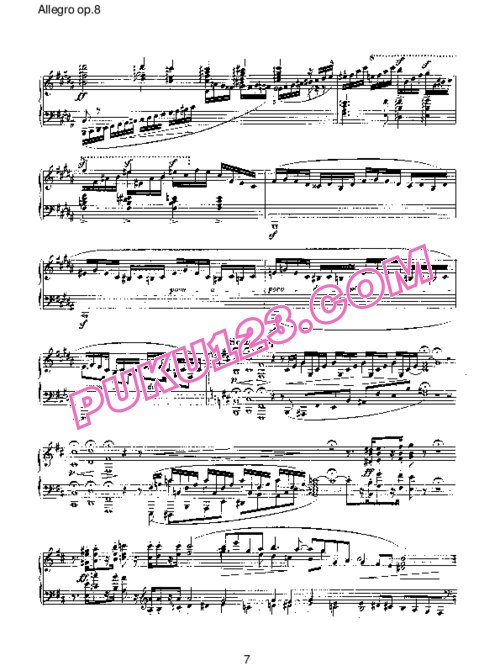 天天钢琴网-免费下载Schumann - Allegro in b Minor Op.8