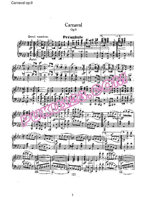 天天钢琴网-免费下载Schumann - Carnaval Op.9